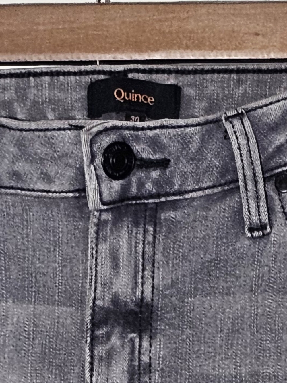 Quince Gray Stretch Denim Jeans Size 30 – Slim/Straight Leg, Stonewashed Grey - Picture 3 of 10